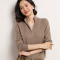 Half-open Zipper Collar Pullover Knitted