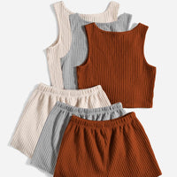 Fashion Casual Two-piece Three-piece Summer Shorts Vest Suit