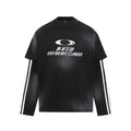 American Design Letter Fake Two-piece Long Sleeve