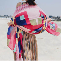 Ethnic Style Cotton And Linen Scarf Seaside Travel Oversized Beach Towel