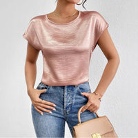 Casual Solid Color Short-Sleeve T-Shirt Women's Top