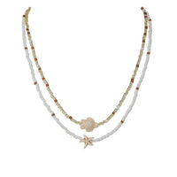 Cross-border Fashion Ocean-Style Turquoise Starfish Turtle Seed Bead Necklace