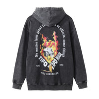 Flame Dice Printed Hood Sweater Men