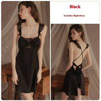 Butterfly Gathered Pure Desire Split Sling Plus Size Home Nightdress