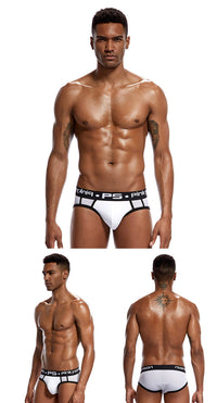 Men's Low Waist Sexy Solid Color Breathable Briefs