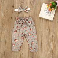 Cotton Khaki Jumpsuit Suit Baby One-piece Pants Printed Trousers Headdress