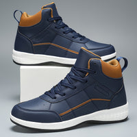 Men's Solid Color High Top Anti Slip Lace Up Boots