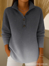 Simple Relaxed Fit Retro Long Sleeve Top For Women