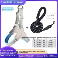 Dog Leash Wholesale Cross-Border New Vest-Style Harness Breathable Y-Shaped Reflective Thickened Outdoor Dog Walking Leash