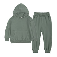Autumn European And American Middle And Big Children Hooded Sweater Set
