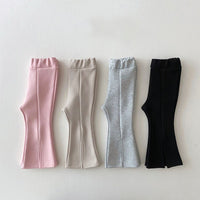 Infant Toddler Spring And Autumn Girls' Candy Color Bell-bottom Pants Baby Temperament Split Trousers