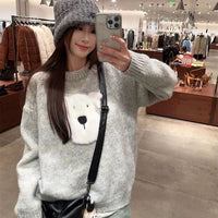 Cartoon Plush Puppy Soft And Cuddly Crew-neck Sweater