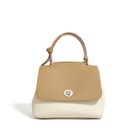 Contrast Color Cowhide Handbag Crossbody Shoulder Bag
