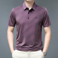 Lapel Ice Silk Polo Shirt Men's Business Plus Size