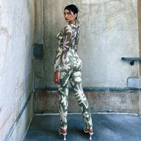 Fashion Women's Printed Halterneck Smocked Jumpsuit