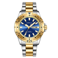 Mens Large-Dial Waterproof Dual-Date Business Watch