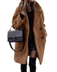 Fashion Temperament Commute Velvet Long Coat