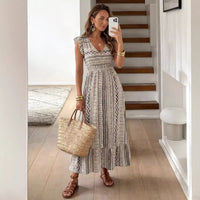 Women's Printed Dress Seaside Vacation Retro Style