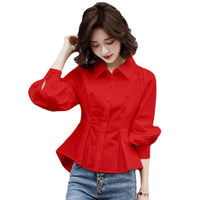 Women's Lapel Japanese-style Slim-fit Single-breasted Shirt