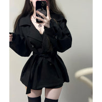 Fashion Short Black Double Breasted