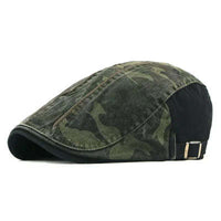 Men's Camouflage Washed Cotton Flat Brim Beret
