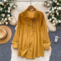 French-style Gentle Aesthetic Embroidered Hollow-out Breathable Shirt