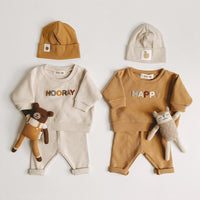 Boys' Casual Fashion Waffle Sweater Suit