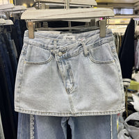 Slim Fit Slimming Versatile High Waist Simple Hot Girl Denim Skirt