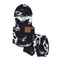 Color Matching Lanyard Shorts Children Suit