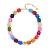 Bohemian-style Multicolor Resin Bead Necklace