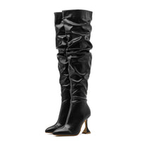 High Heel Women's Straight Slim White Over-the-knee Boots