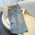 Mid-length High Waist Slimming Slit A- Line Sheath Skirt