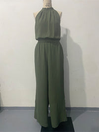 Jumpsuit Backless Lace-up Wide-leg Pants