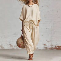 Women's Solid Color Loose Casual Set