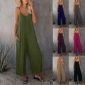 European And American Suspender Jumpsuit Women's New Solid Color