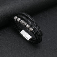 Multi-layer Leather Braided Magnetic Clasp Bracelet