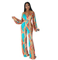 Casual Straight-leg Printing Romper Jumpsuit