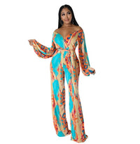 Casual Straight-leg Printing Romper Jumpsuit