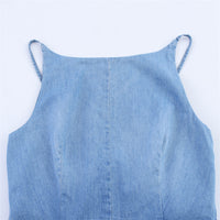 New Summer Off-the-shoulder Denim Jumpsuit