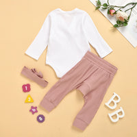 Infant And Toddler Long-sleeved Cotton Pit Strip Three Pieces Set