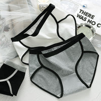 Ladies Mid Waist Contrast Color Briefs Fashionable And Comfortable