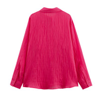 Long Sleeve Thin Flyaway Jacket Casual Striped Shirt