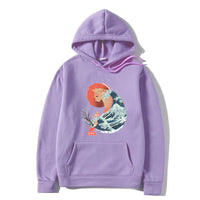 Male And Female Personality Funny Cat Printing Drawstring Hoodie