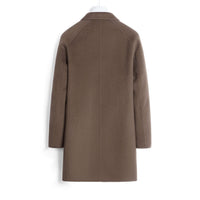 Male Solid Color Worsted Wool Mid-length Slim-fit Coat