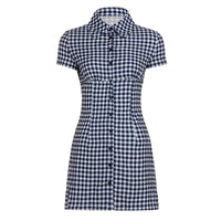 Lace-trimmed Casual Yet Sophisticated Halter-neck Plaid Dress