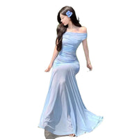 Off-Shoulder Slim-Fit Floral Print Bodycon Dress For Women
