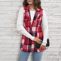 Women's Casual Versatile Lattice Vest Sleeveless Single-breasted