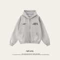 Retro Fashion Brand Dirty Dyed Distressed Oversize Loose Fleece Zipper Sweater