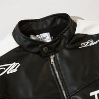 Men's Winter Loose Color Blocking Biker Racing Ins American Style Flight Suit