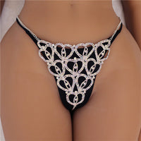 Accessories Rhinestone Claw Chain Body Chain Heart Shaped Sexy Bikini Panties